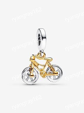 Pandora Two-tone Spinning Wheels Bicycle Dangle Charm